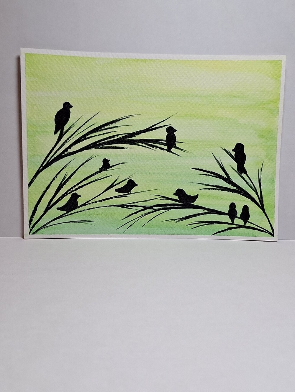 "Gathering" Hand-painted watercolor & acrylic painting - Picture 11 of 12